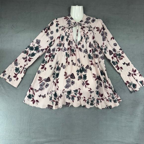 FREE PEOPLE Women's Pebble Crepe So Fine Boho Oversized Tunic Top, SMALL - Picture 1 of 10